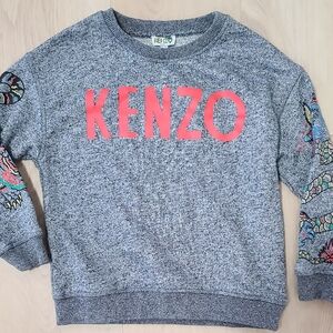 Kenzo Kids Gray Sweatshirt with Pink Logo